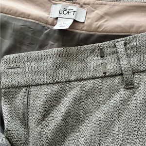 LOFT Women's Textured Gray Trousers